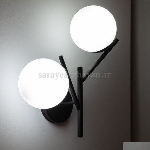 دیوارکوب(چراغ دیواری) مدرن فلزی 2 شعله، ارسال با حباب D136