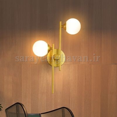 دیوارکوب(چراغ دیواری)مدرن فلزی 2 شعله , ارسال با حباب D۱۳۱