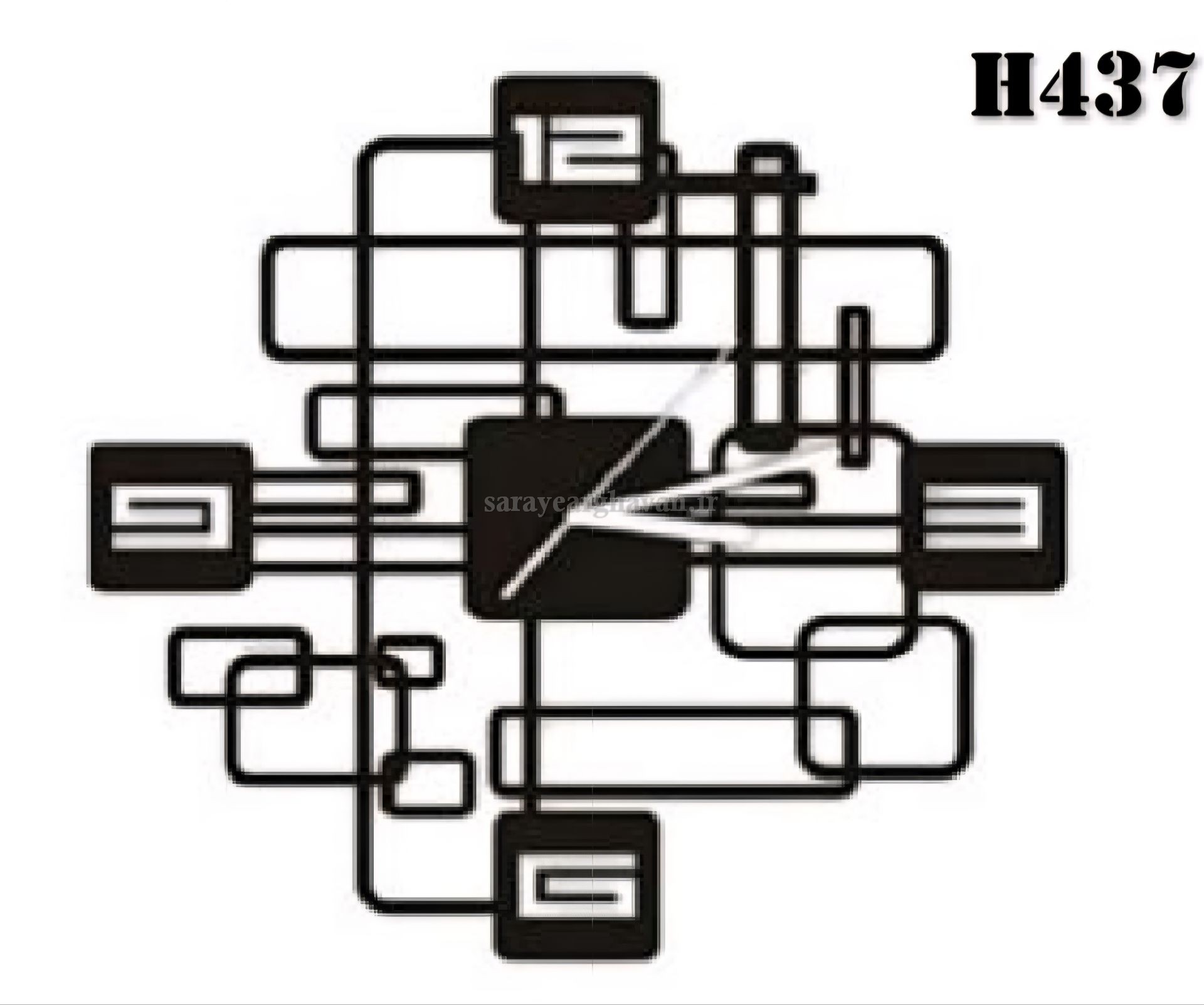 ساعت دیواری مدرن فلزی کد H437
