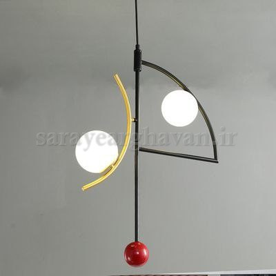لوستر آویز مولکولی مدرن فلزی 2 شعله با طراحی خاص(ارسال با حباب) کد A۲۲۵