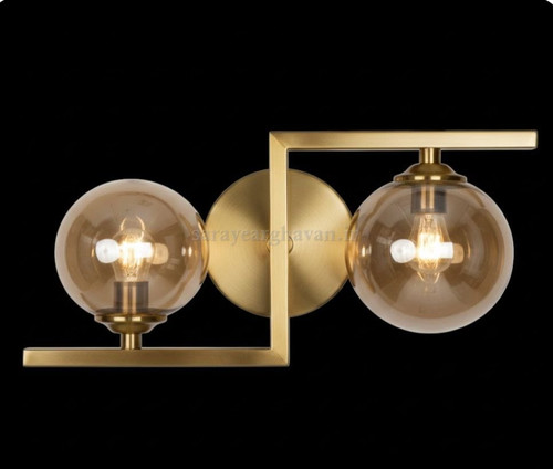 دیوارکوب(چراغ دیواری) مدرن فلزی 2 شعله، ارسال با حباب D139