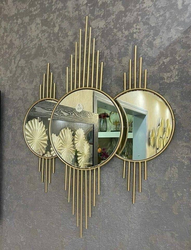 آینه دیواری مدرن دکوری فلزی کد E151 (ارسال فریم بدون آینه) | طرح دایره ای جذاب