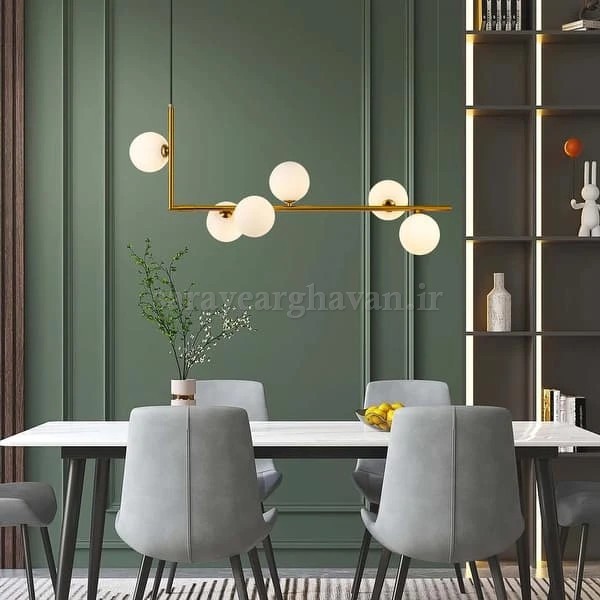 لوستر کانتری مدرن 6 شعله (با ارسال حباب) K114