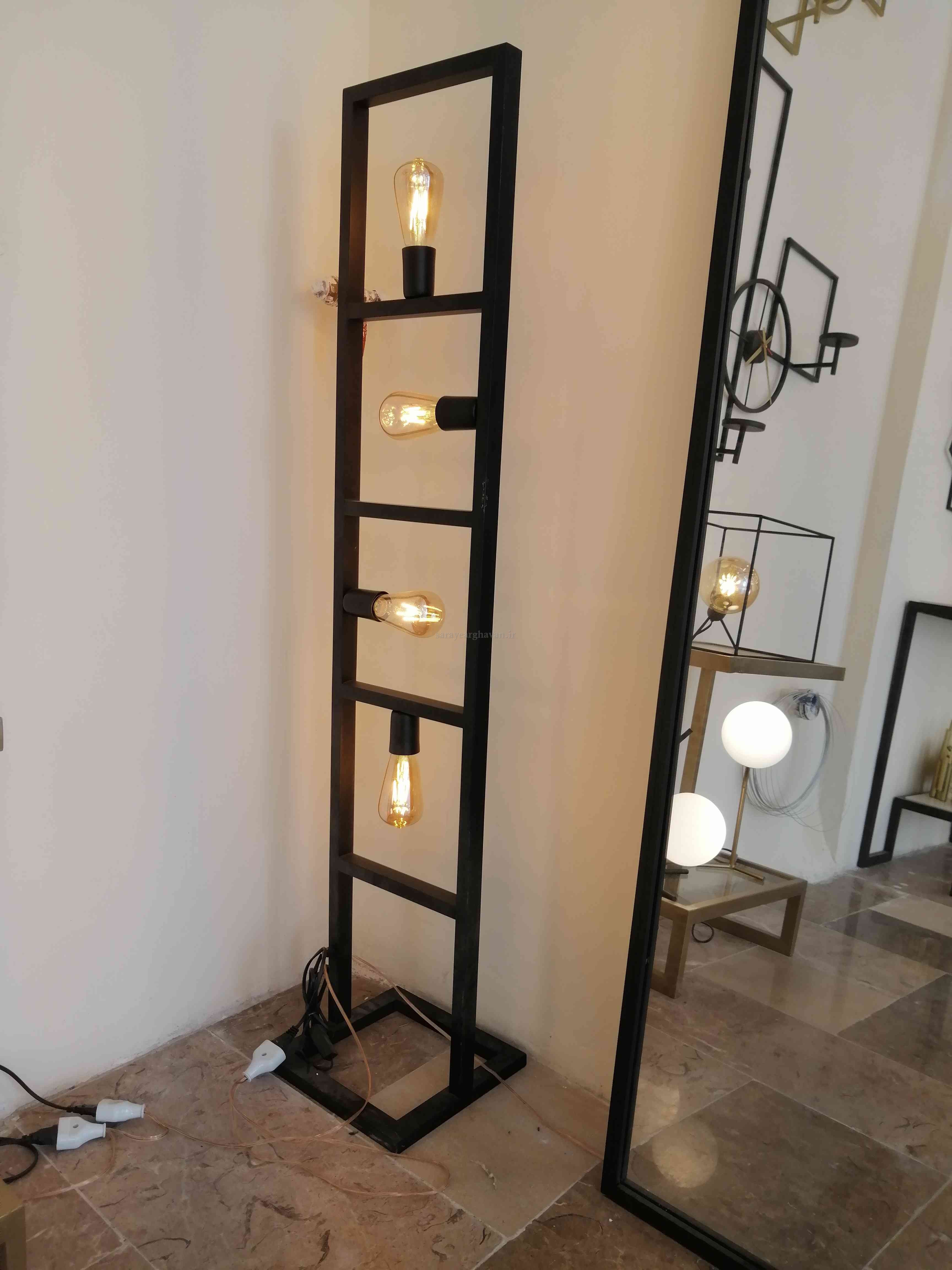 آباژور ایستاده کنارسالنی مدرن فلزی 4شعله R111 / ارسال مستقیم از تولیدی