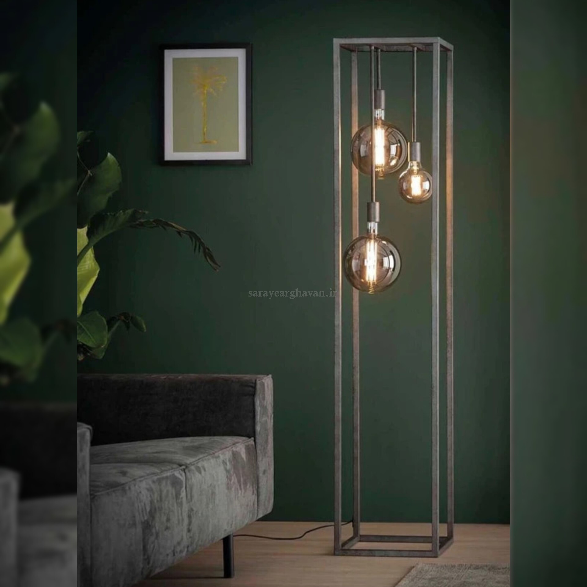 آباژور ایستاده مدرن فلزی 3 شعله لوکس و کاربردی  R113