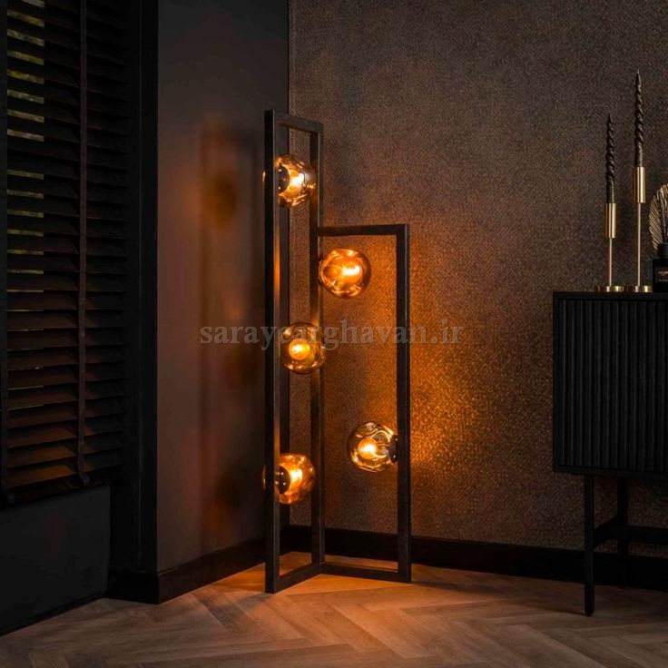 آباژور ایستاده مدرن فلزی 5 شعله (ارسال با حباب) R184