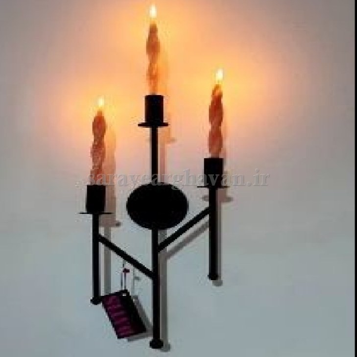 جاشمعی دیواری مدرن فلزی,طرح 3شاخه لوکس N220