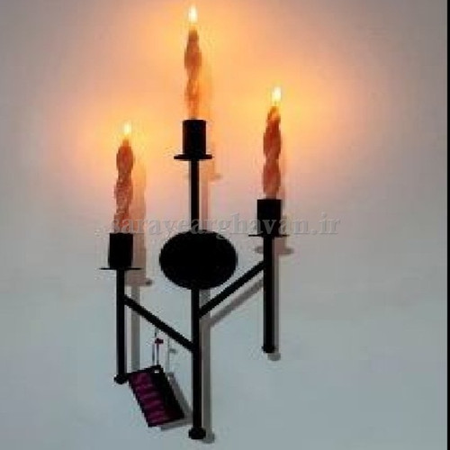 جاشمعی دیواری مدرن فلزی,طرح 3شاخه لوکس N220