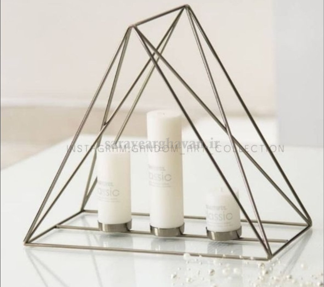 جاشمعی رومیزی مدرن فلزی,طرح هندسی خاص  N214