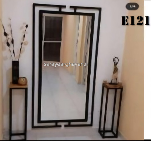 آینه ایستاده قدی مدرن فلزی کد E121 (ارسال فریم بدون آینه) | طرح مستطیل جذاب