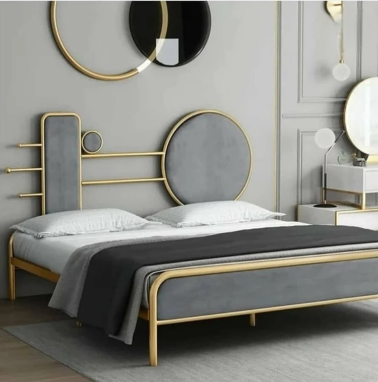 تخت خواب فلزی مدرن کد B114 | ترکیب فلز مقاوم و پارچه درجه یک با ۵ سال گارانتی