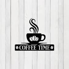 تابلو دکوراتیو فلزی مدرن، کد T145 | تابلو کافیشاپ Coffee Time | مینیمال_دکور دیواری لیزری