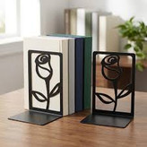 نگهدارنده کتاب فلزی مدرن، کد L102 | طرح " گل " دو تکه | BOOKEND-مینیمال_ لیزری