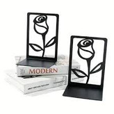 نگهدارنده کتاب فلزی مدرن، کد L102 | طرح " گل " دو تکه | BOOKEND-مینیمال_ لیزری