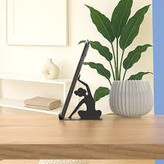 هولدر نگهدارنده موبایل و تبلت رومیزی فلزی کد L104 | طرح یوگا- پک دو عددی | مینیمال_ لیزری