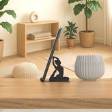 هولدر نگهدارنده موبایل و تبلت رومیزی فلزی کد L108 | طرح یوگا- پک دو عددی | مینیمال_ لیزری