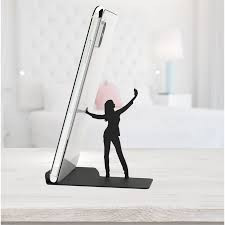 هولدر نگهدارنده موبایل و تبلت رومیزی فلزی کد L110 | طرح یوگا- پک دو عددی | مینیمال_ لیزری