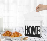 پک دو عددی جا حوله و دستمال کاغذی فلزی مدرن رومیزی کد L119 | "طرح HOME" | مینیمال_ لیزری
