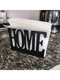 پک دو عددی جا حوله و دستمال کاغذی فلزی مدرن رومیزی کد L119 | "طرح HOME" | مینیمال_ لیزری